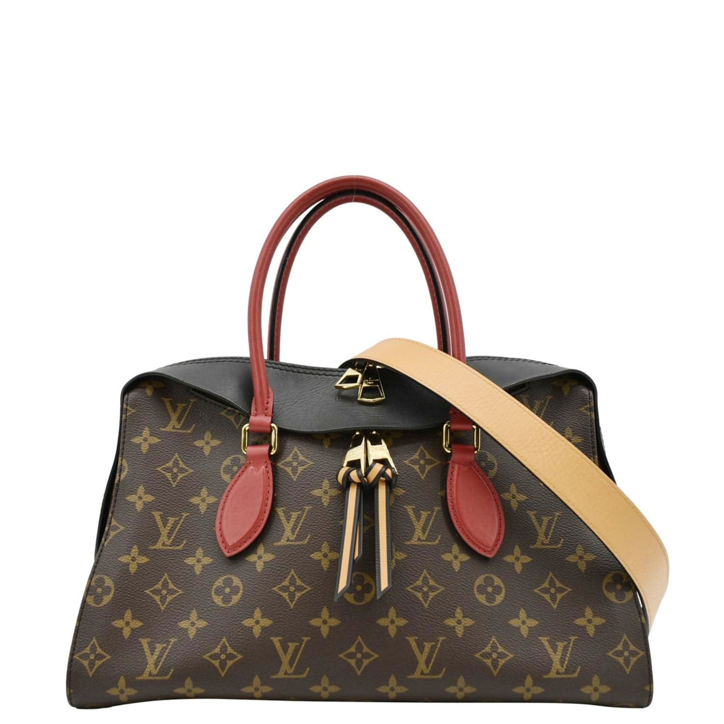 LOUIS VUITTON  Tuileries Monogram Canvas Tote Shoulder Bag Brown