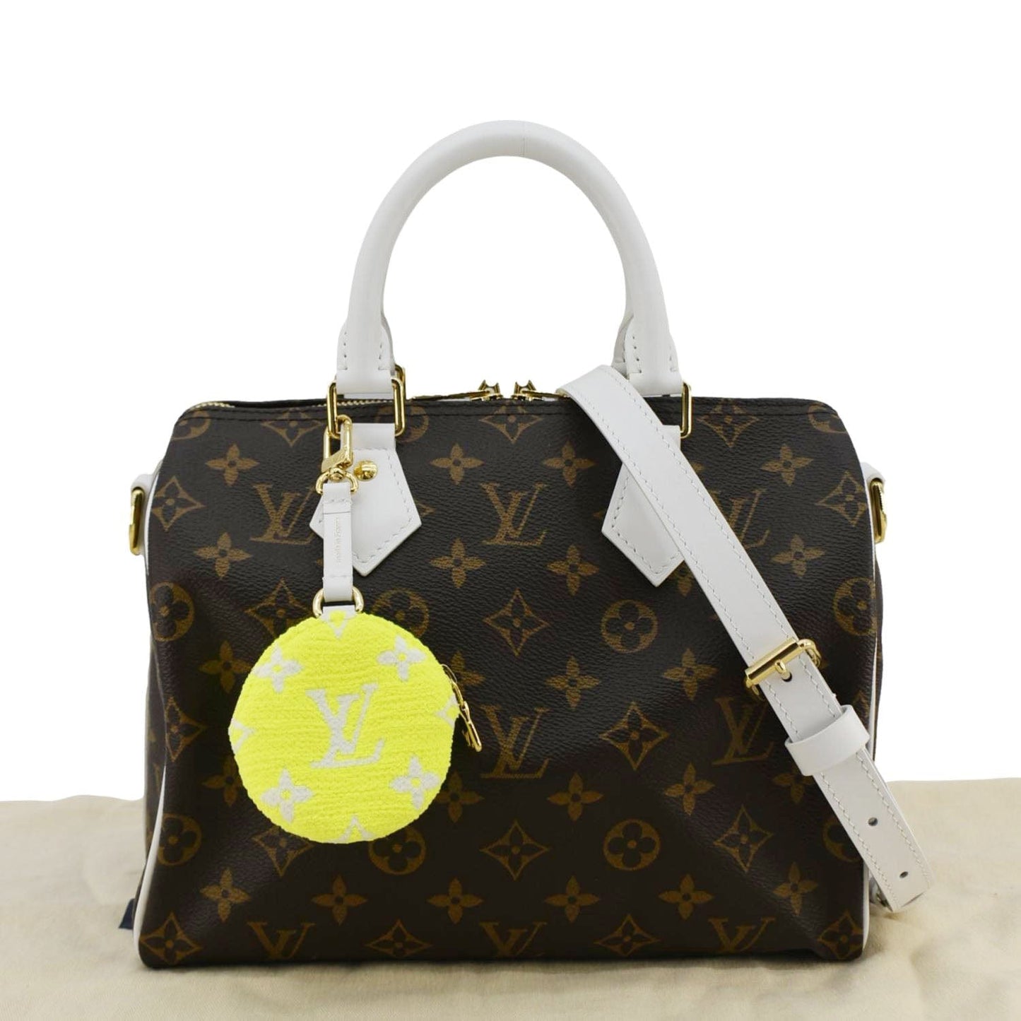 LOUIS VUITTON  Speedy 25 Bandouliere LV Match Monogram Canvas Satchel Bag White