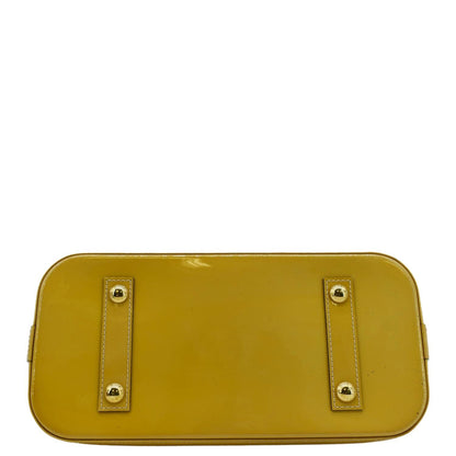 LOUIS VUITTON Alma PM Monogram Vernis Satchel Bag Yellow