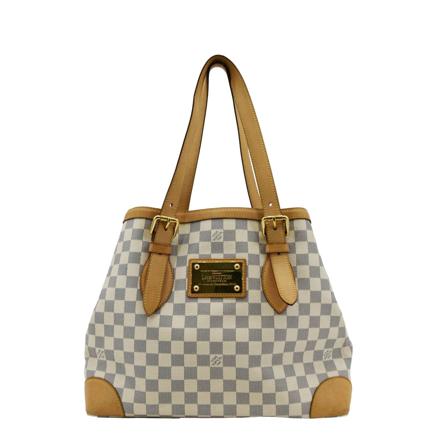 LOUIS VUITTON  Hampstead MM Damier Azur Shoulder Bag White