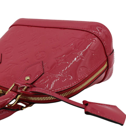 LOUIS VUITTON Alma BB Monogram Patent Leather Satchel Crossbody Bag Hot Pink