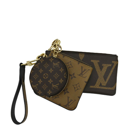 LOUIS VUITTON  Giant Monogram Reverse Canvas Trio Pouch Brown