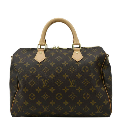 LOUIS VUITTON  Speedy 30 Monogram Canvas Satchel Bag Brown