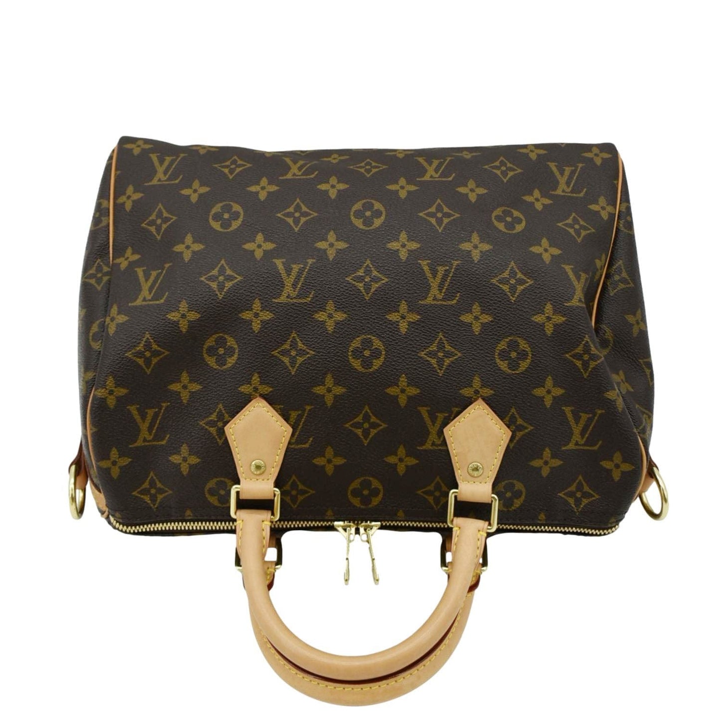 LOUIS VUITTON  Speedy 30 Monogram Canvas Satchel Bag Brown