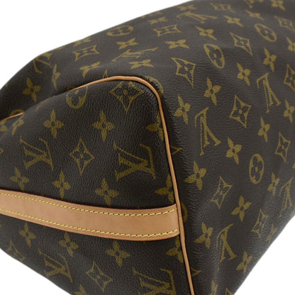 LOUIS VUITTON  Speedy 30 Monogram Canvas Satchel Bag Brown