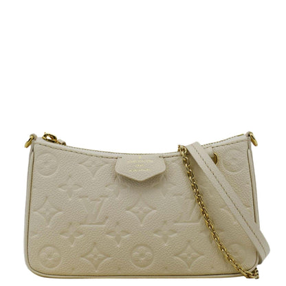 Louis Vuitton Easy Pouch On Strap Empreinte Leather Shoulder Bag Pouch Cream