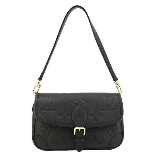 LOUIS VUITTON Diane Empreinte Leather Shoulder Bag Black