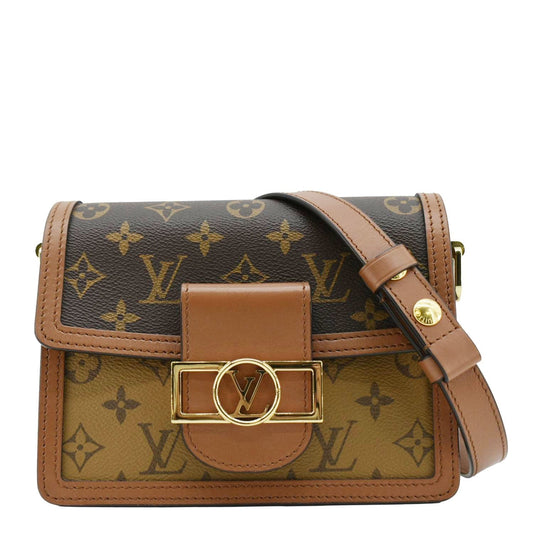 LOUIS VUITTON Dauphine Mini Monogram Reverse Canvas Shoulder Bag Brown