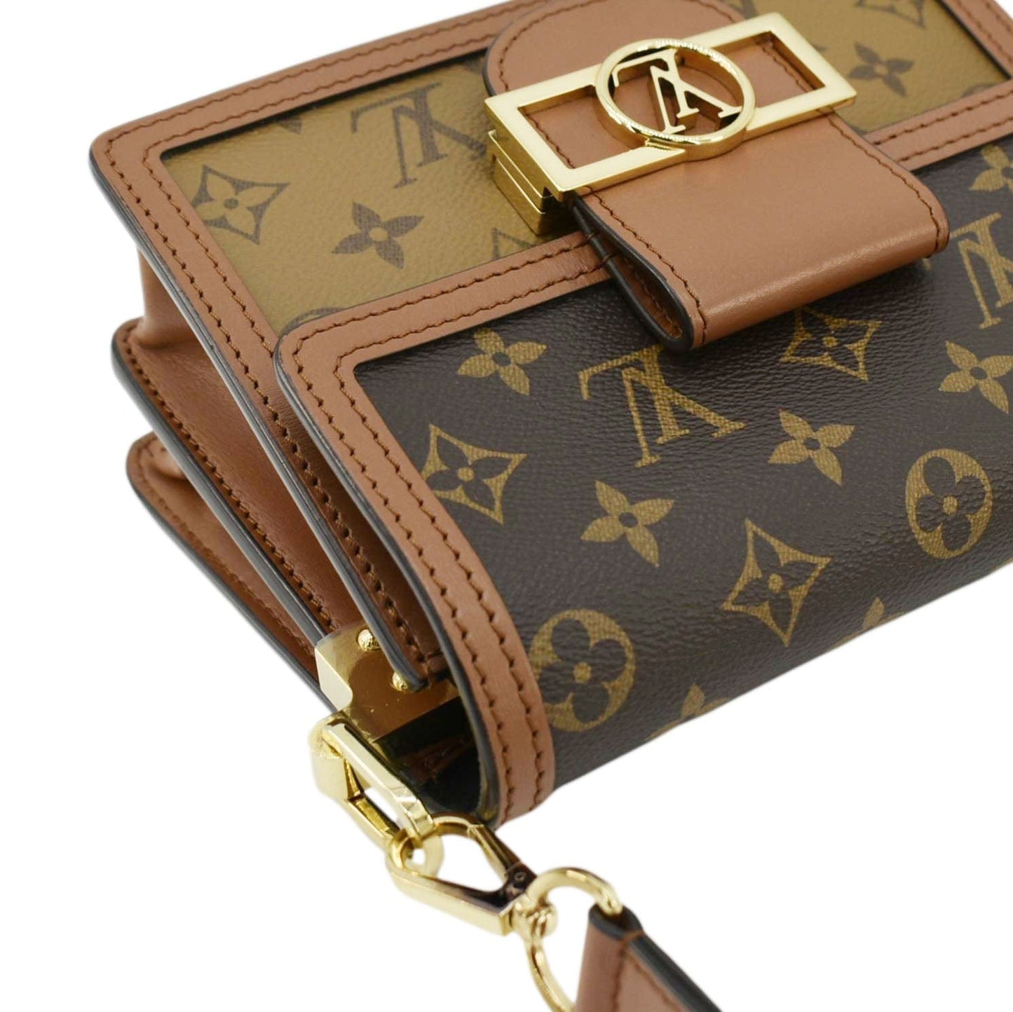 LOUIS VUITTON Dauphine Mini Monogram Reverse Canvas Shoulder Bag Brown