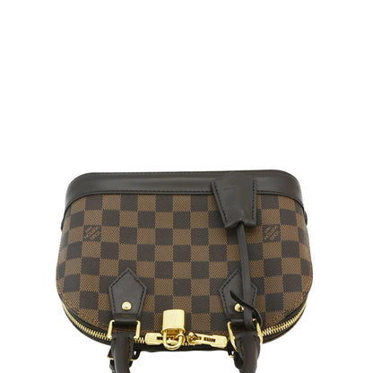 LOUIS VUITTON Alma BB Damier Ebene Satchel Bag Brown