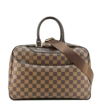 LOUIS VUITTON Deauville Damier Ebene Satchel Bag Brown