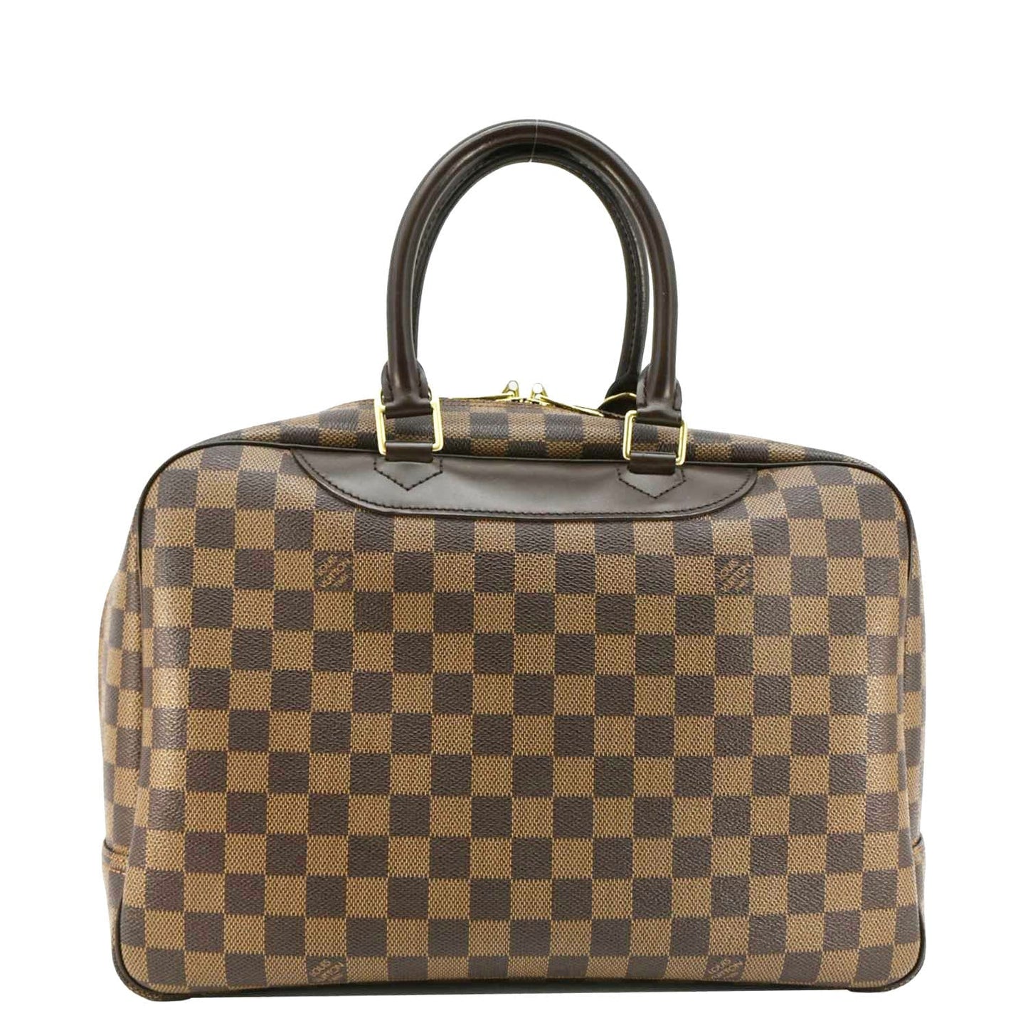 LOUIS VUITTON Deauville Damier Ebene Satchel Bag Brown