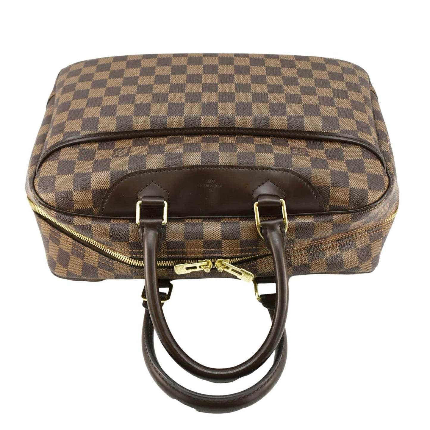 LOUIS VUITTON Deauville Damier Ebene Satchel Bag Brown