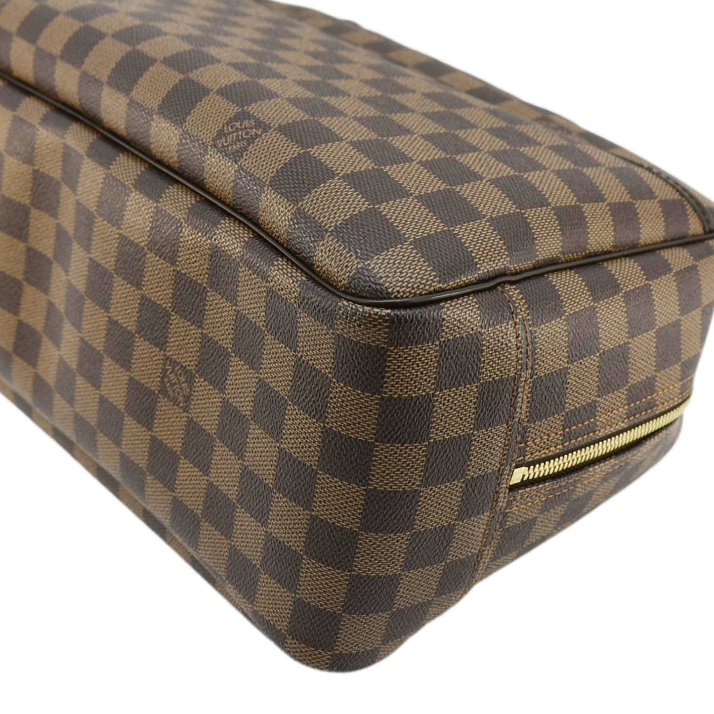 LOUIS VUITTON Deauville Damier Ebene Satchel Bag Brown