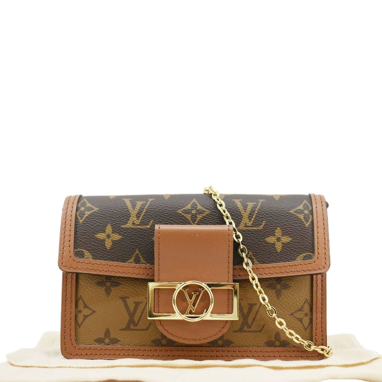 LOUIS VUITTON Dauphine Monogram Reverse Canvas Shoulder Bag Brown