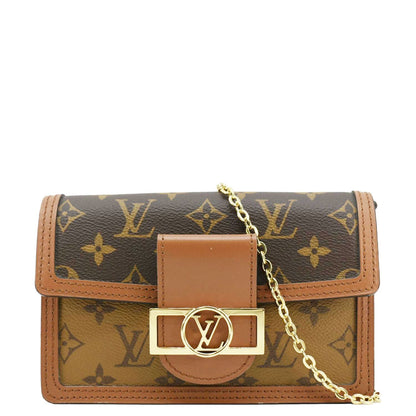 LOUIS VUITTON Dauphine Monogram Reverse Canvas Shoulder Bag Brown