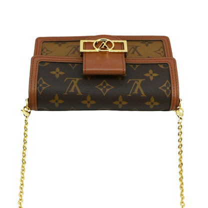 LOUIS VUITTON Dauphine Monogram Reverse Canvas Shoulder Bag Brown