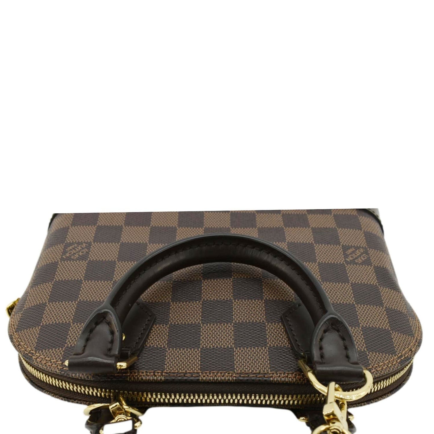 LOUIS VUITTON Alma BB Damier Ebene Satchel Bag Brown