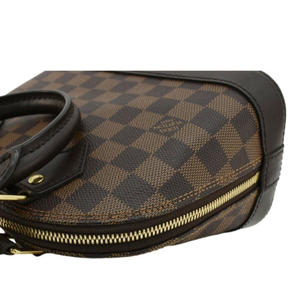 LOUIS VUITTON Alma BB Damier Ebene Satchel Bag Brown