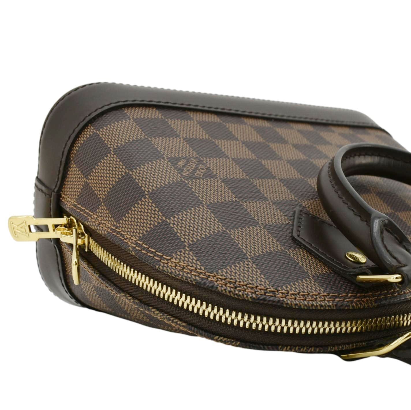 LOUIS VUITTON Alma BB Damier Ebene Satchel Bag Brown