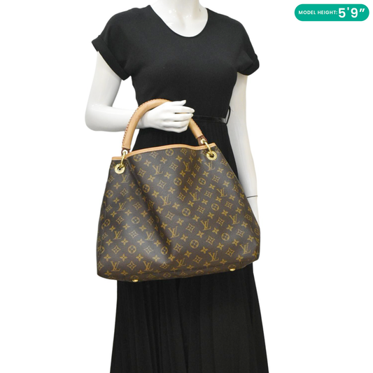 LOUIS VUITTON  Artsy MM Monogram Canvas Hobo Bag Brown