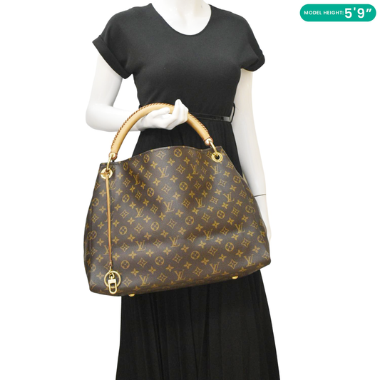 LOUIS VUITTON  Artsy MM Monogram Canvas Hobo Bag Brown