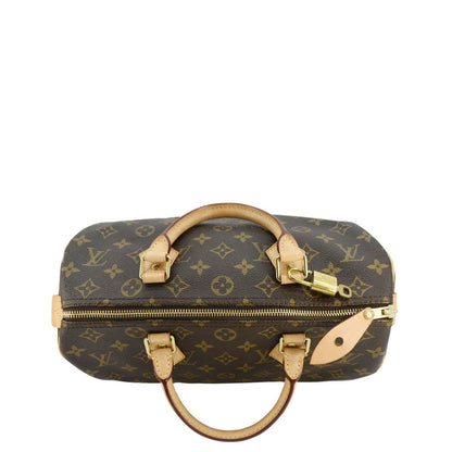 LOUIS VUITTON  Speedy 30 Monogram Canvas Satchel Bag Brown