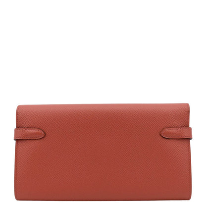 Hermes Kelly Epsom Leather Wallet Flamingo