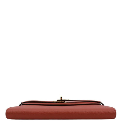 Hermes Kelly Epsom Leather Wallet Flamingo