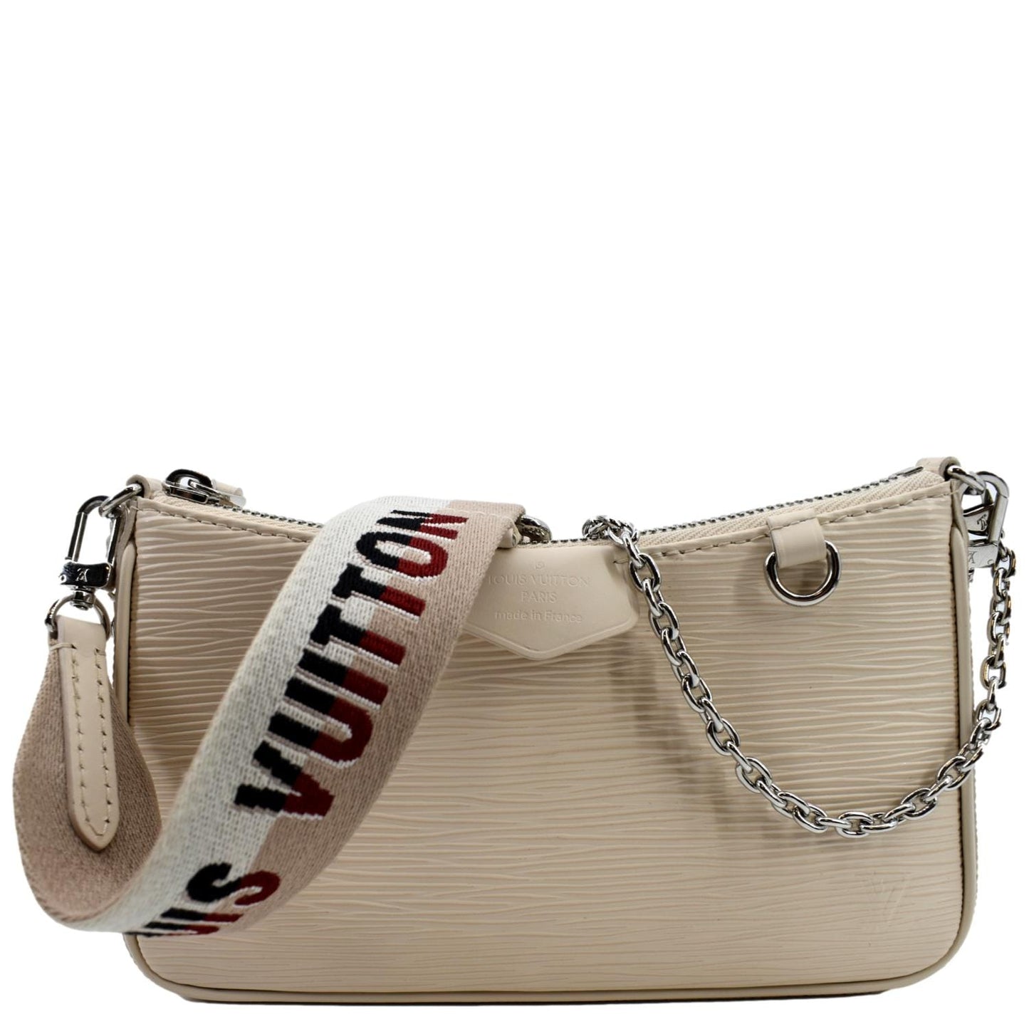 LOUIS VUITTON Easy Pouch On Strap Epi Leather Shoulder Bag Cream