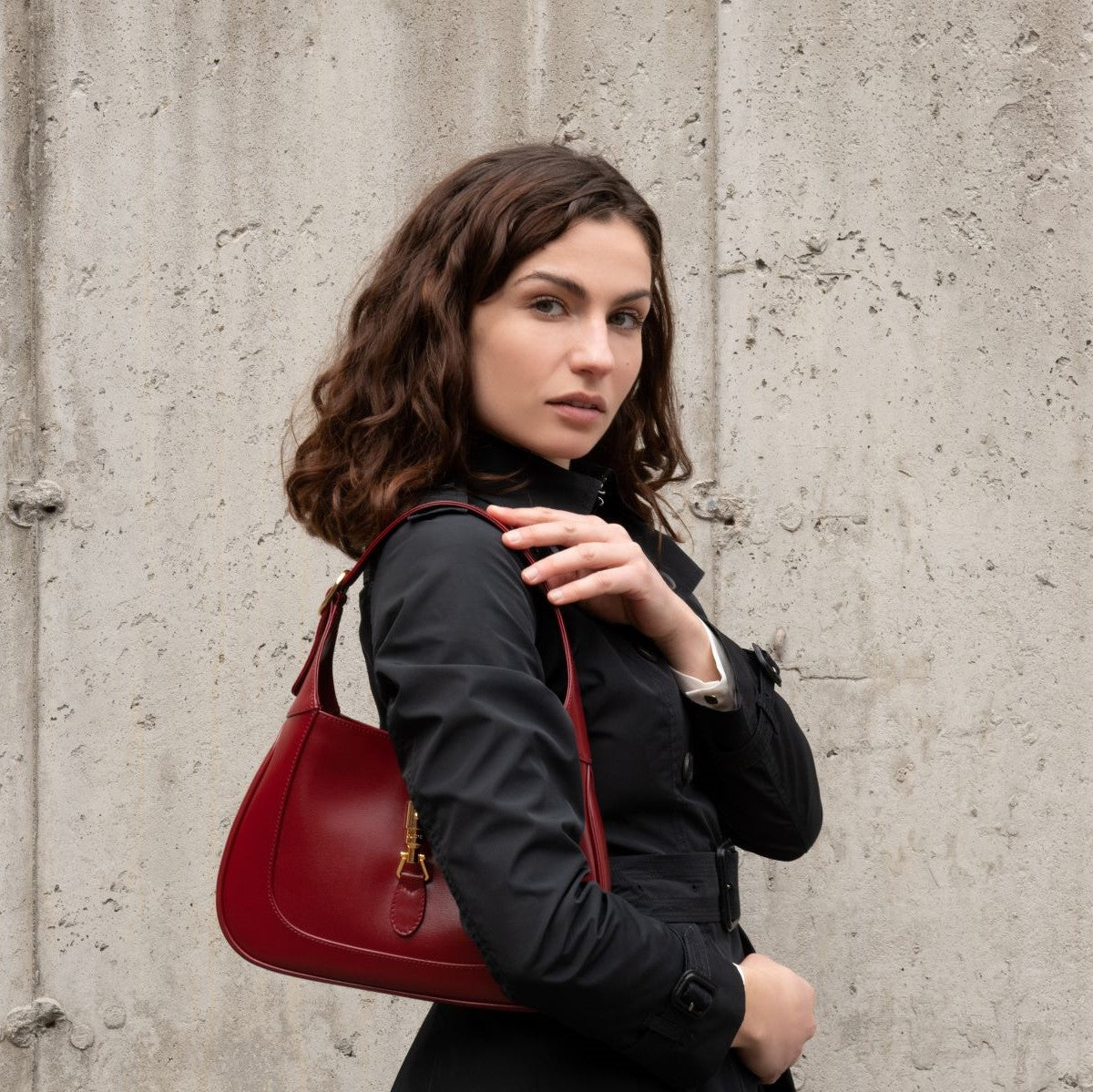 Gucci Cherry Red Calfskin Small Jackie 1961 Hobo