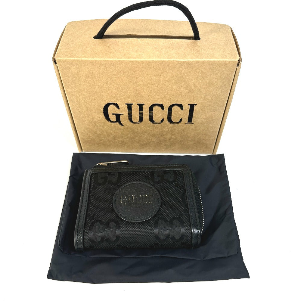 GUCCI Coin case 657587 leather black GG Off the grid Women Used