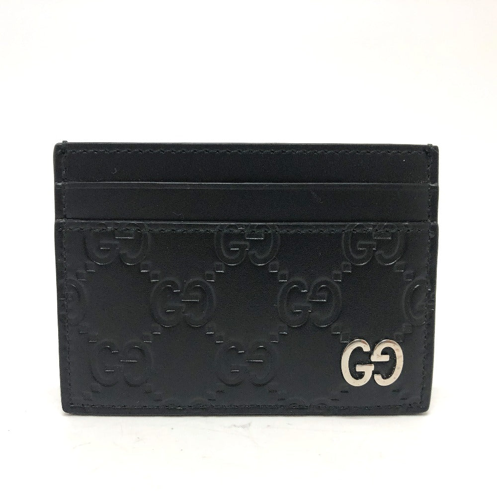 GUCCI Card Case 473927 leather black Sima mens Used