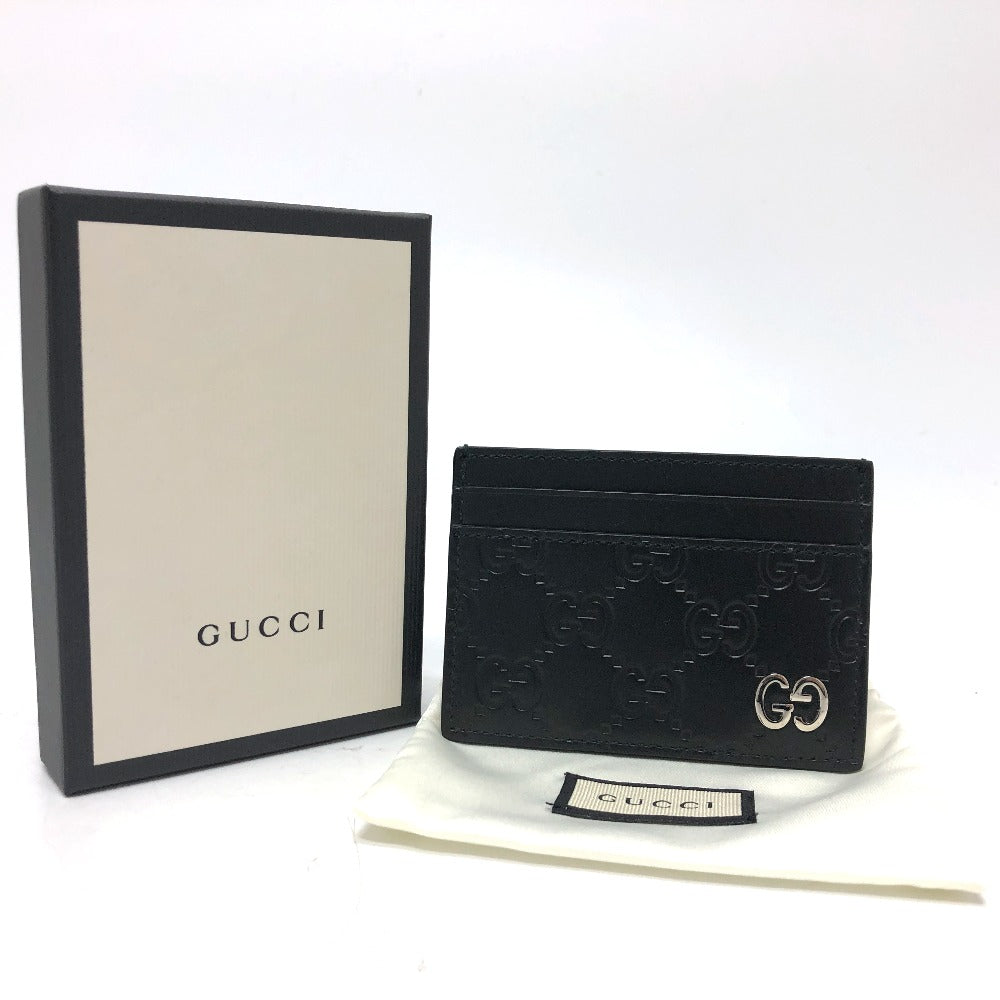 GUCCI Card Case 473927 leather black Sima mens Used