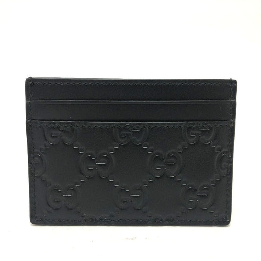 GUCCI Card Case 473927 leather black Sima mens Used