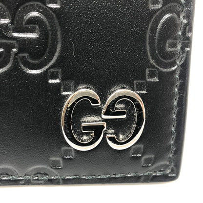 GUCCI Card Case 473927 leather black Sima mens Used