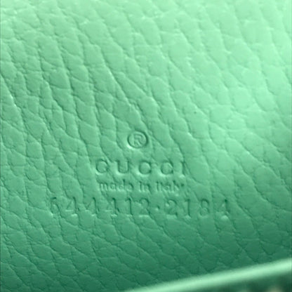 GUCCI Coin case 644412 leather green GG Double G Women Secondhand