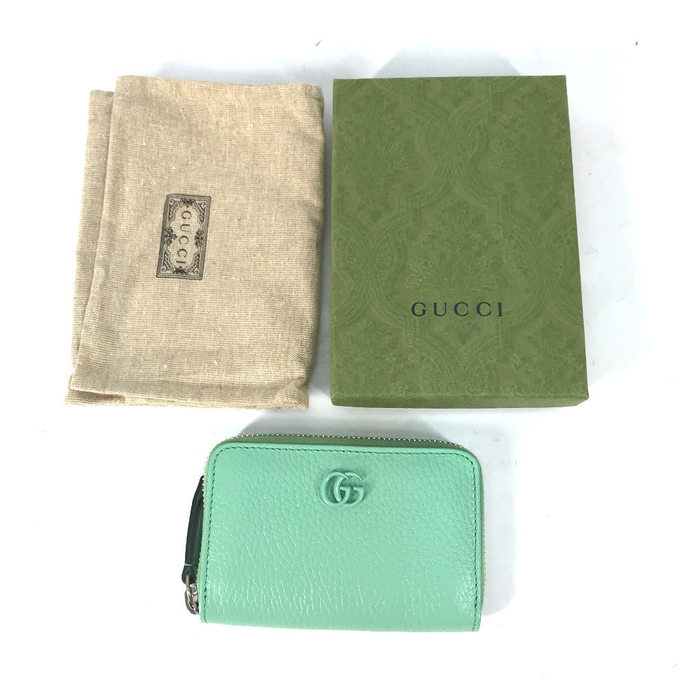 GUCCI Coin case 644412 leather green GG Double G Women Secondhand