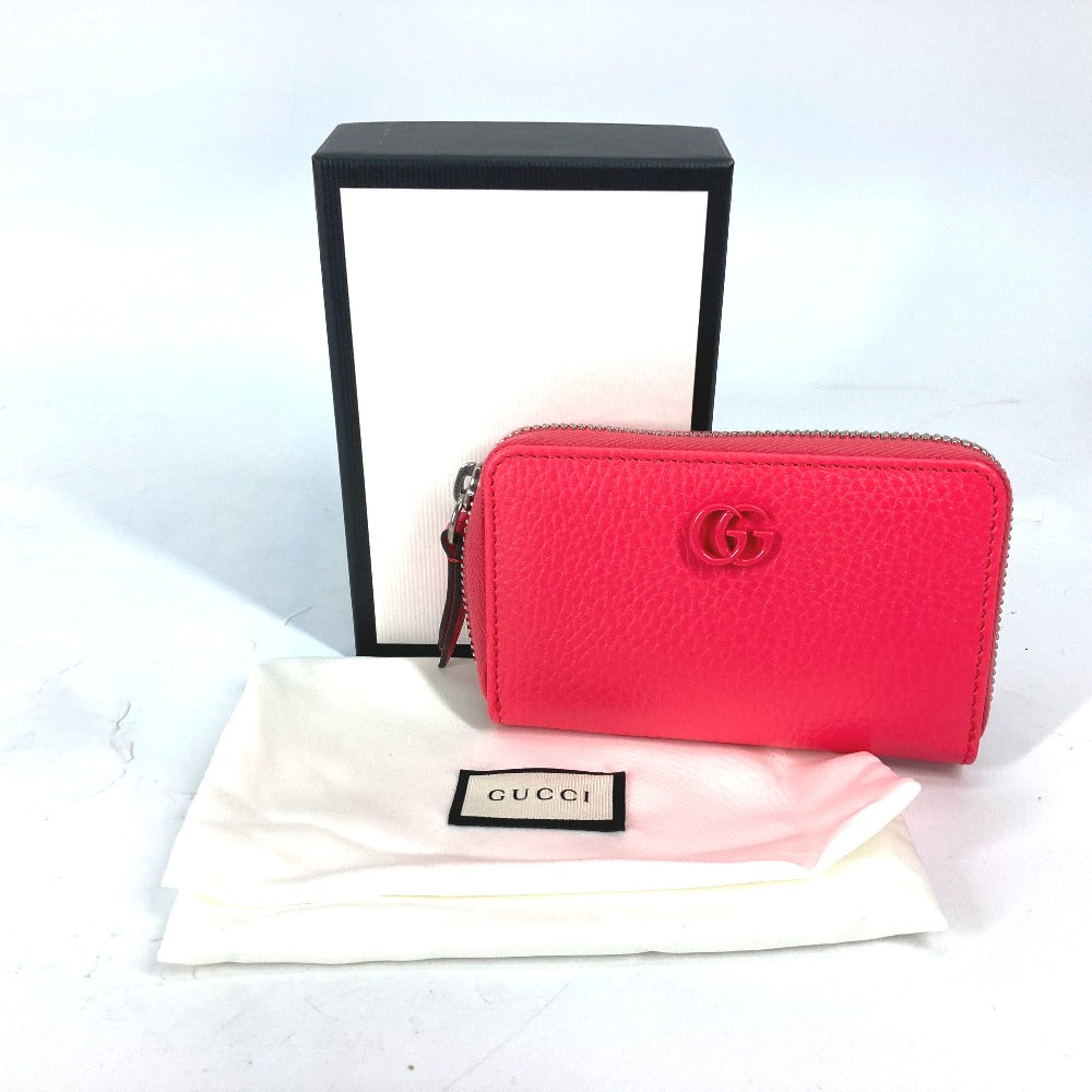 GUCCI Coin case 644412 leather Pink type Double G GG Zip Around Women Secondhand