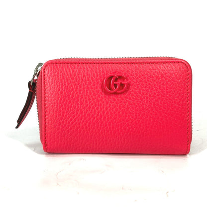 GUCCI Coin case 644412 leather Pink type Double G GG Zip Around Women Secondhand