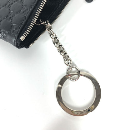 GUCCI Coin case 544476 leather black With key ring Micro Gucci Shima GG mens Used