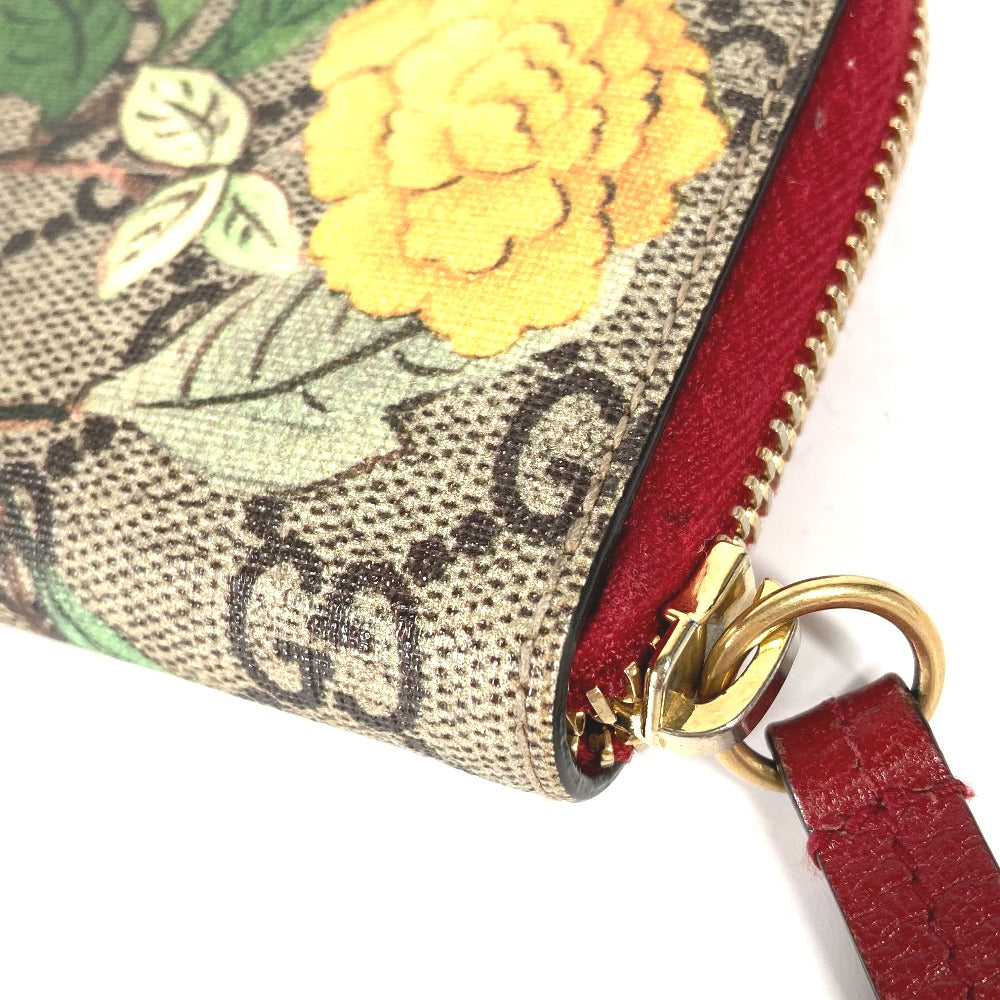 GUCCI Coin case 424897 GG Supreme Canvas Red GG Supreme Coin Pocket Wallet bird motif bird Women Secondhand