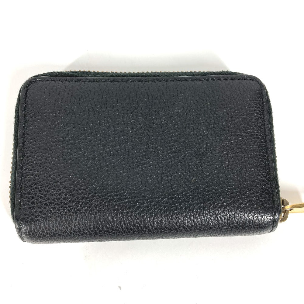 GUCCI Coin case 496319 leather black Coin Pocket Wallet logo Women Used