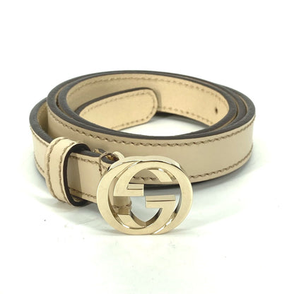 GUCCI belt 159614 leather Ivory GG Soho Women 80 Used