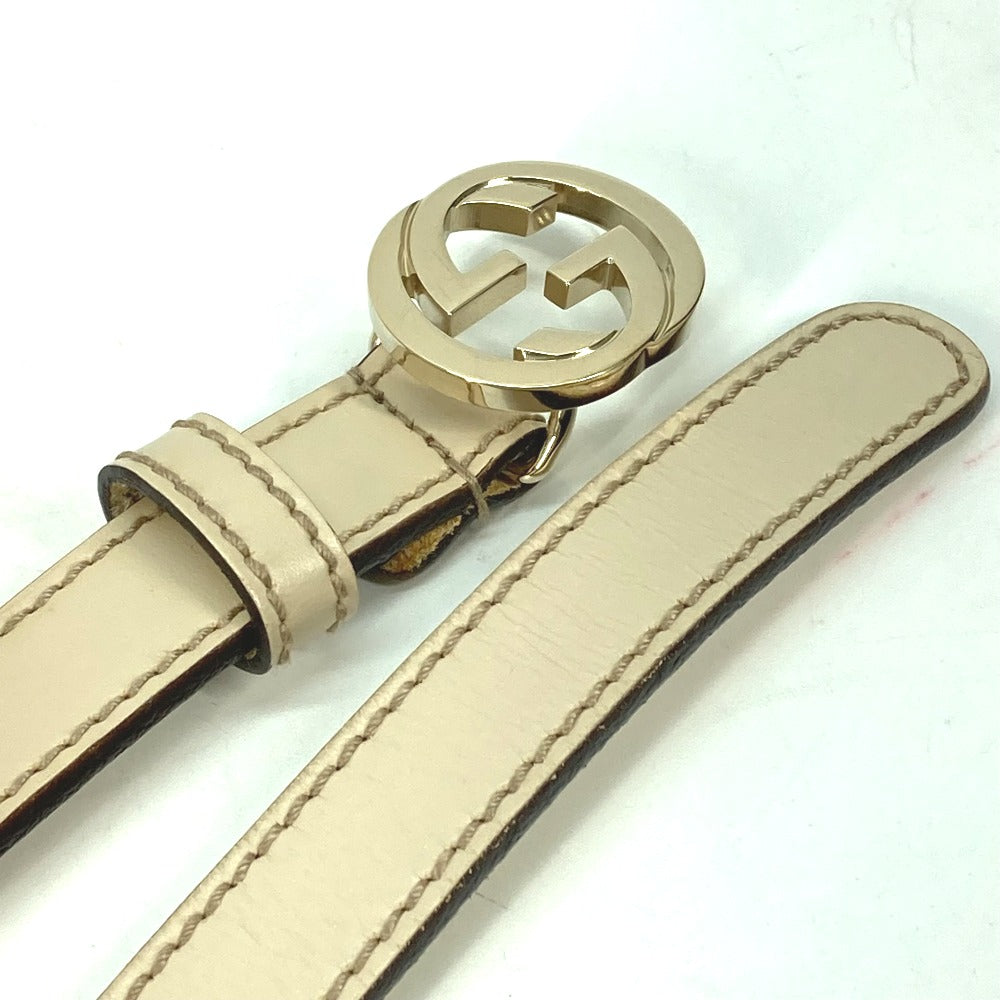 GUCCI belt 159614 leather Ivory GG Soho Women 80 Used