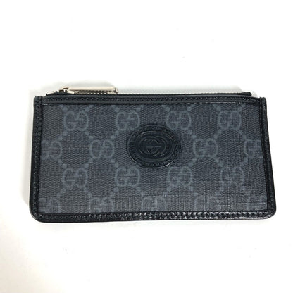 GUCCI Coin case 697717 PVC / Leather black GG Supreme Interlocking G Card Case mens Used