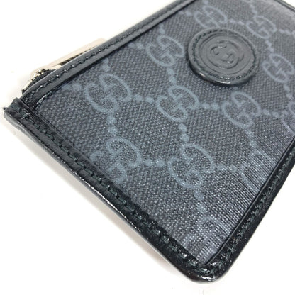 GUCCI Coin case 697717 PVC / Leather black GG Supreme Interlocking G Card Case mens Used