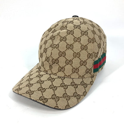 GUCCI cap 200035 GG canvas beige GG canvas Sherry line mens XL Used