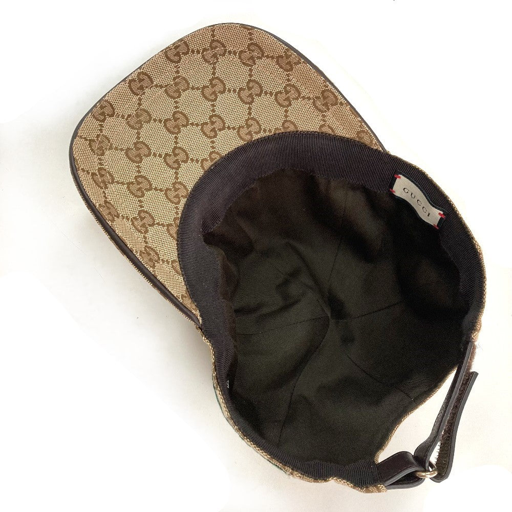 GUCCI cap 200035 GG canvas beige GG canvas Sherry line mens XL Used