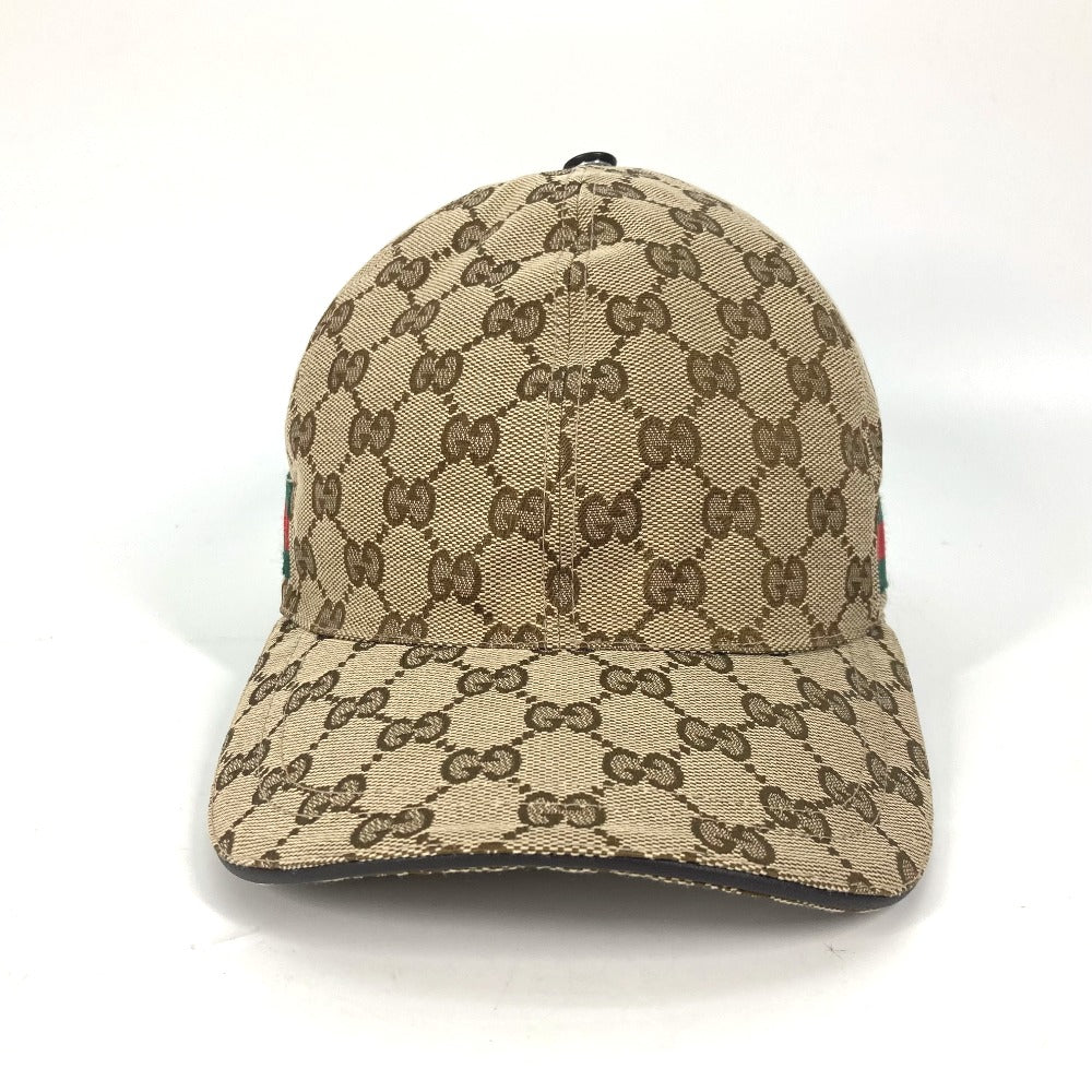 GUCCI cap 200035 GG canvas beige GG canvas Sherry line mens XL Used